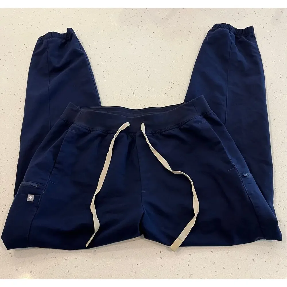 FIGS Double Utility Cargo Limited Ed Jogger Scrub Pants Navy Size Medium